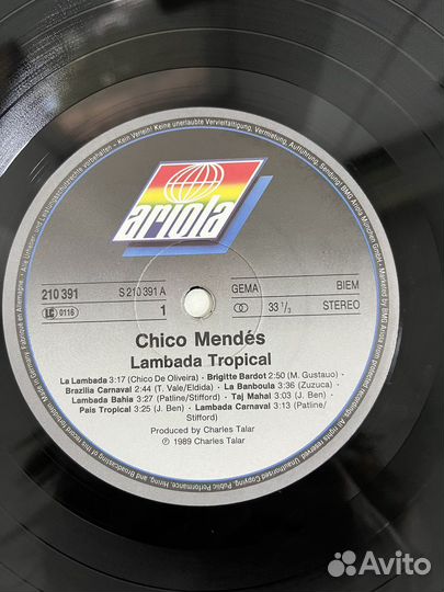 Lambada Tropical-Chico Mendes 1989 винил