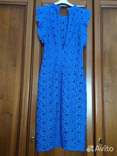 Zara (оригинал) платье миди кружево XS 40-42