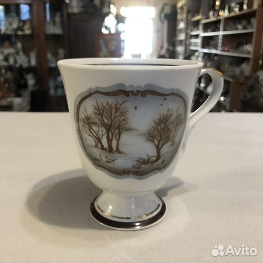 Бокал для чая. Зимний пейзаж. Дулево