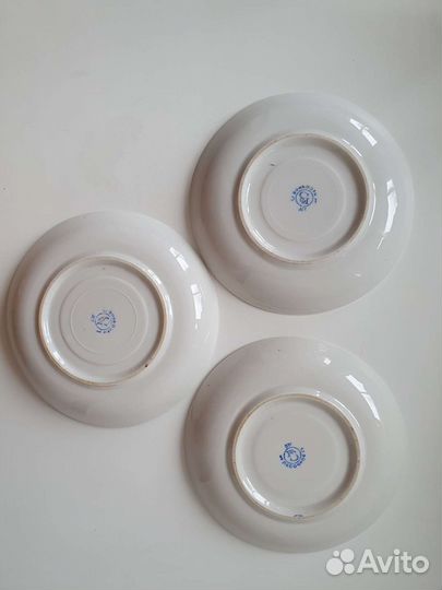 Фарфор СССР блюдце молочник Песочное 1950е