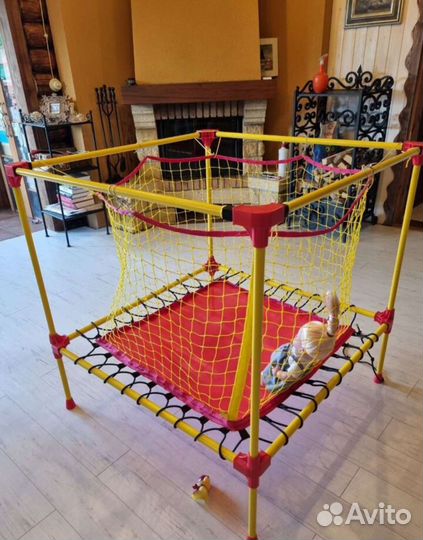 Детский батут с сеткой + качель в подарок