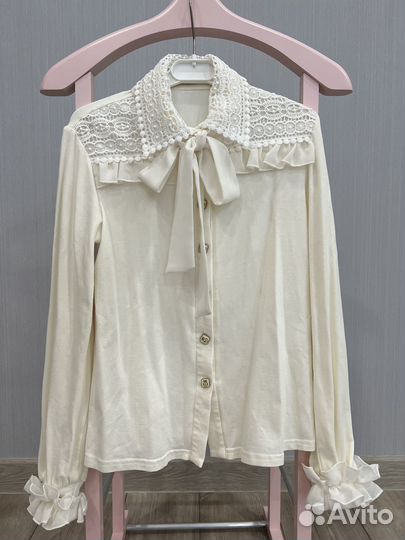 Блузка Duwali, 134 размер, молочная