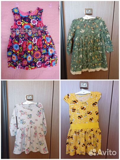 Платья 92-98,джинсы,вещи для садика,дома 86-92р