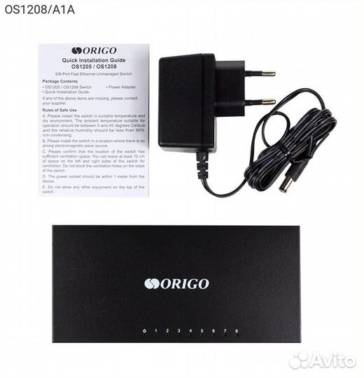 Коммутатор origo OS1208 Неуправляемый 8-ports, OS1
