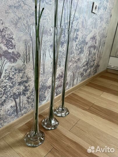 Ваза стеклянная, высокая