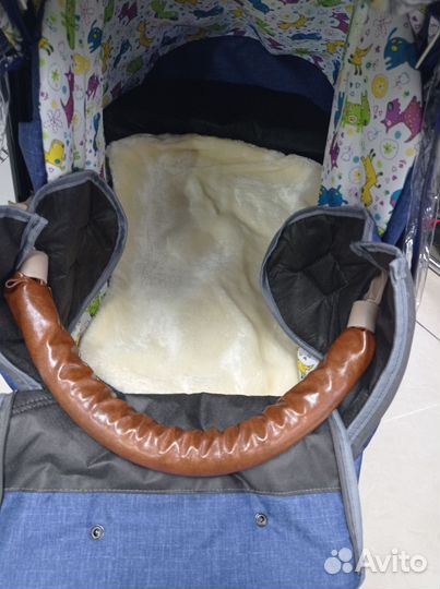 Санки коляска Galaxy Glory (Gloss) лен