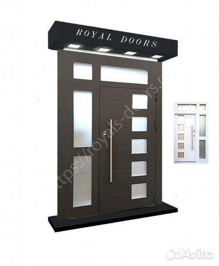 Входная металлическая с боковой вставкой