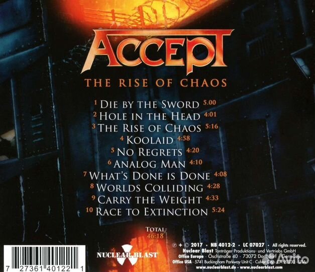 Accept - The Rise Of Chaos (1 CD)