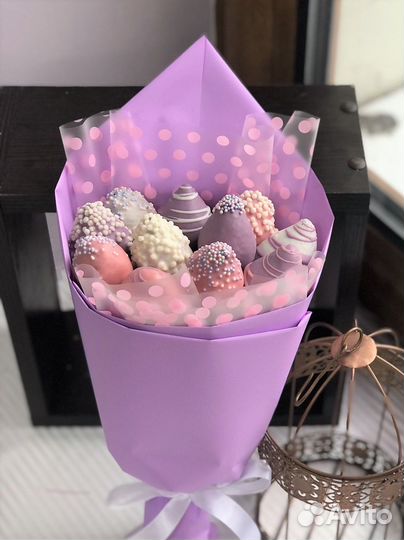 Букет из свежей клубники в шоколаде Самара