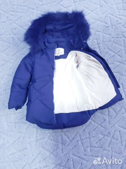 Куртка, пальто на 2-3 года, 92см (шапка, варежки)