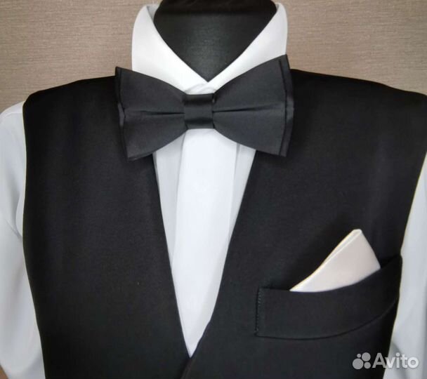 Галстуки бабочки черные, классические