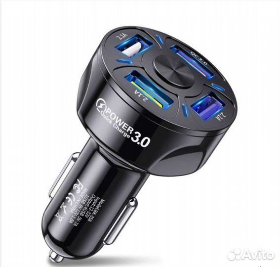 Автомобильный адаптер 4 USB