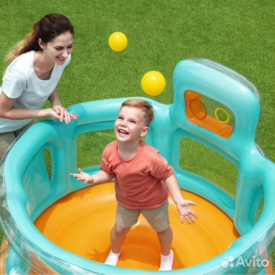 Игровой центр батут 152х152х117см с мячами 6шт