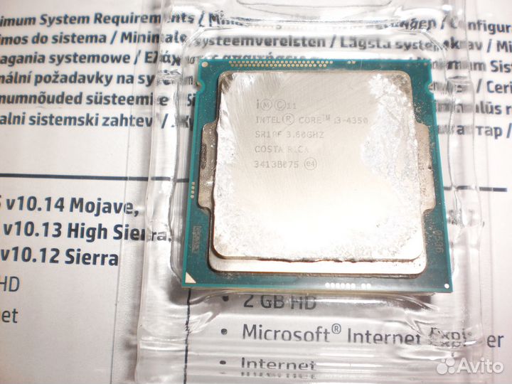 CPU intel Core i3 4350 3.6 GHz/2core/svga /LGA1150