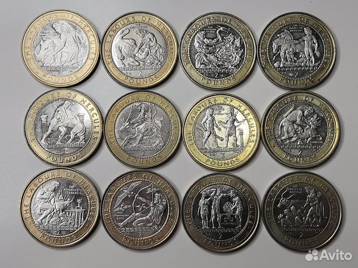 2 фунта 1997 Гибралтар Подвиги Геракла биметалл