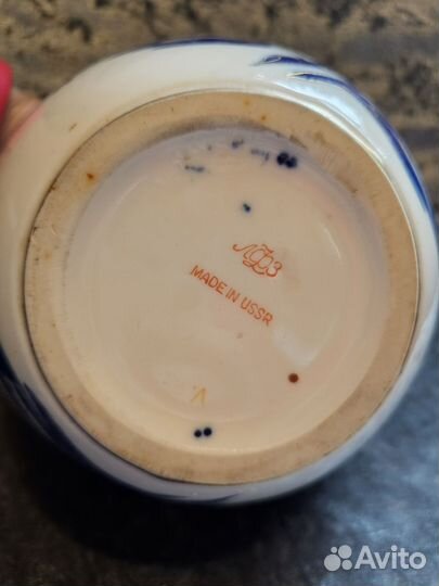 Ваза фарфор лфз, кобальт, золото