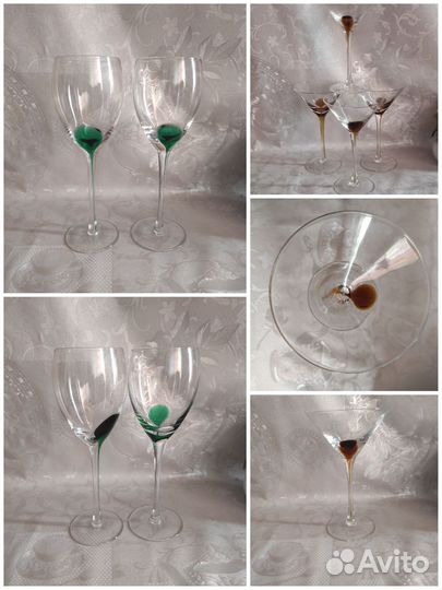 Фужеры бокалы Богемия. Подсвечник