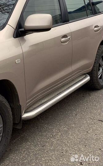 Пороги листовые с трубой для Toyota Land Cruiser 2