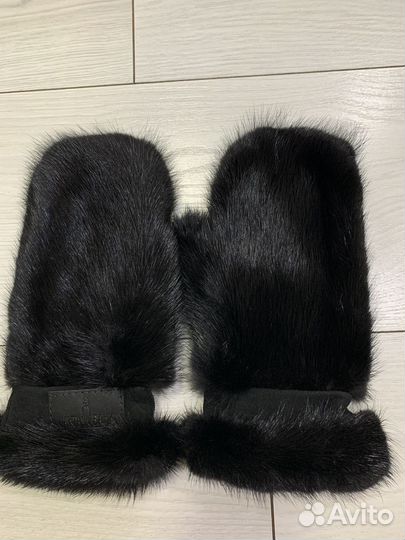 Варежки из меха норки (перчатки)