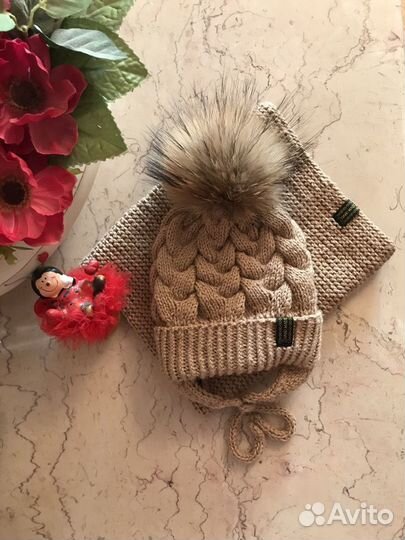 Комплект шапка снуд- ручная работа