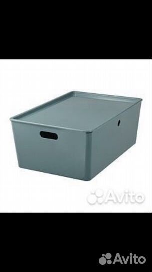 Икея контейнер Куггис новый чёрный/ бирюзовый