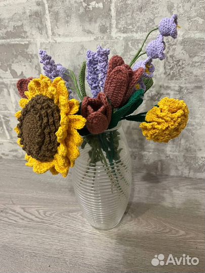 Вязаные цветы