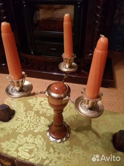 Старый подсвечник на три свечи Редкий