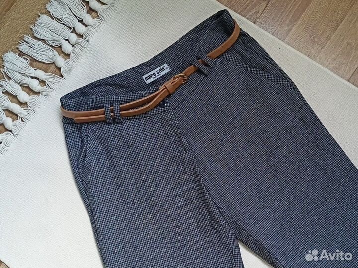 Брюки женские классические прямые теплые на осень