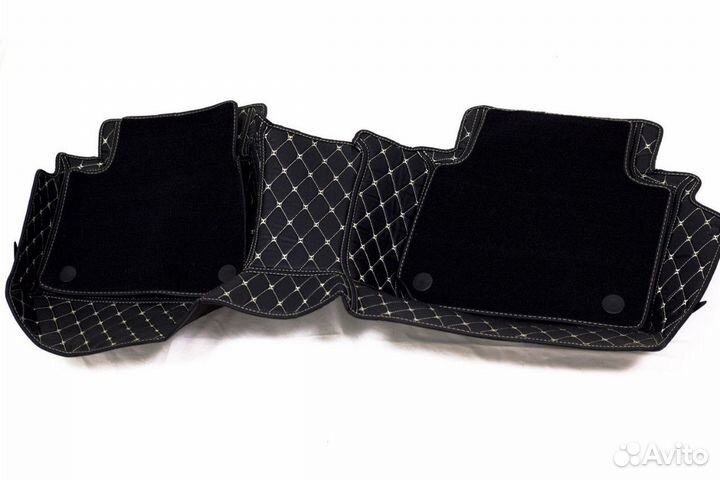 3Д 3D коврики из экокожи с широкими бортами