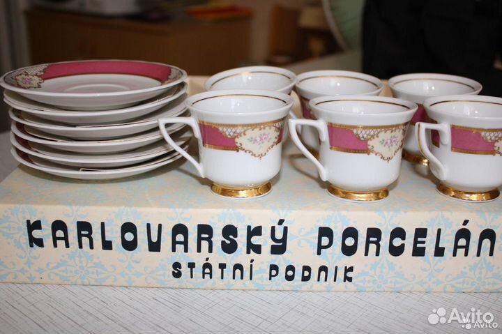 Кофейный фарфоровый сервиз Karlovarsky Porcelan