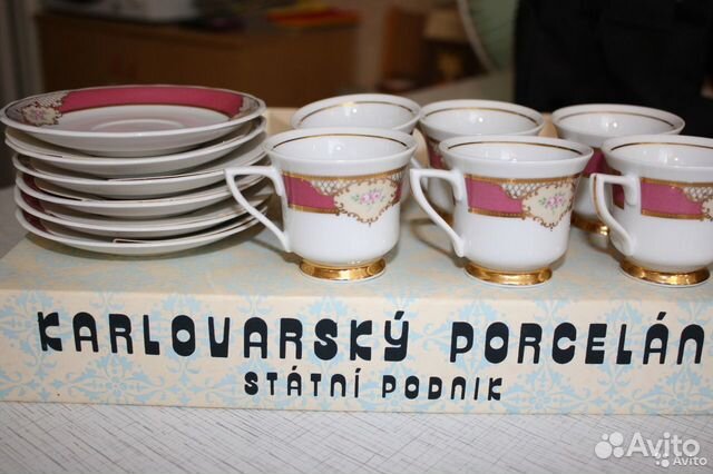 Кофейный фарфоровый сервиз Karlovarsky Porcelan