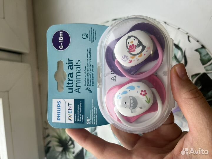 2 комплекта Пустышки соски avent 0-6 и 6-18 новые