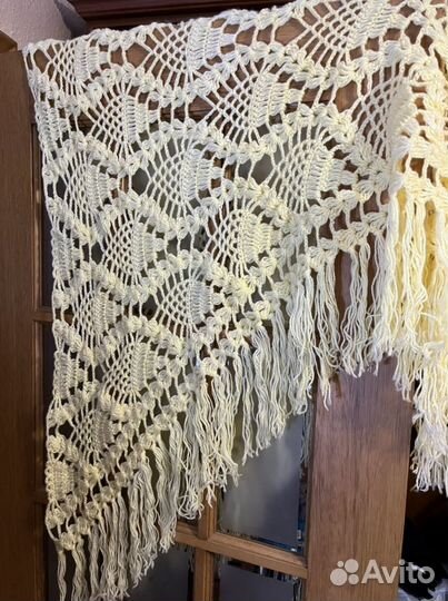 Шаль вязаная шерсть