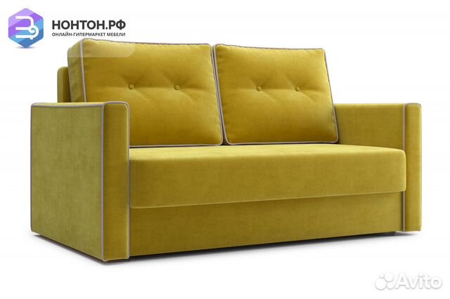 Диван еврокнижка Леон горчичный