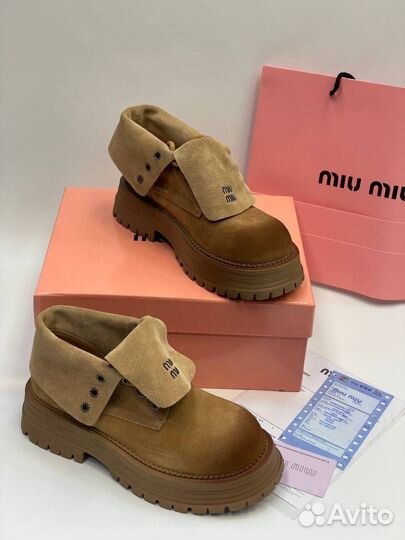 Ботинки miu miu натуральные новая коллекция
