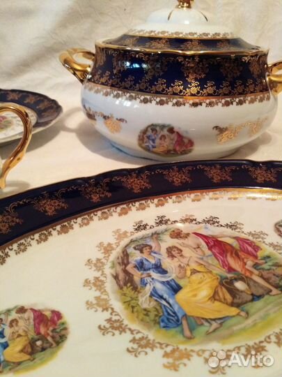 Сервиз столовый фарфор,кобальт. Чехия