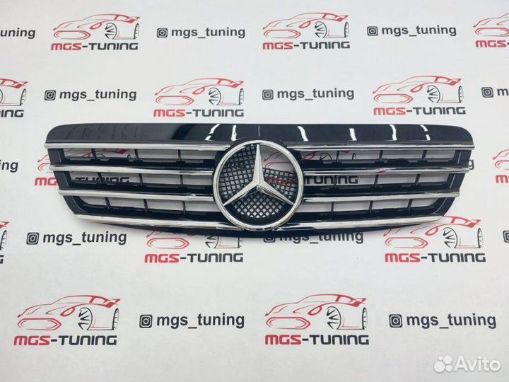 Решетка на S-Class w220 98-02г с хром полосками