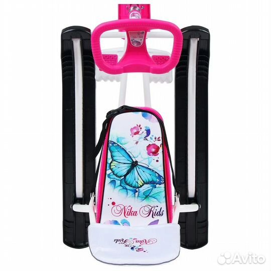 Снегокат Nika Тимка Спорт 4-1 Бабочки белый каркас