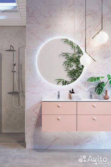 Зеркало в ванную с подсветкой круглое