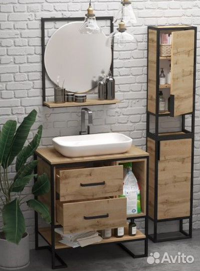 Зеркало круг. grunge loft 60П