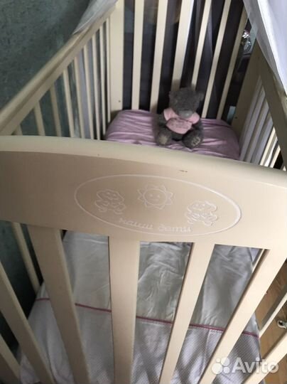 Детская кроватка с балдахином и марац