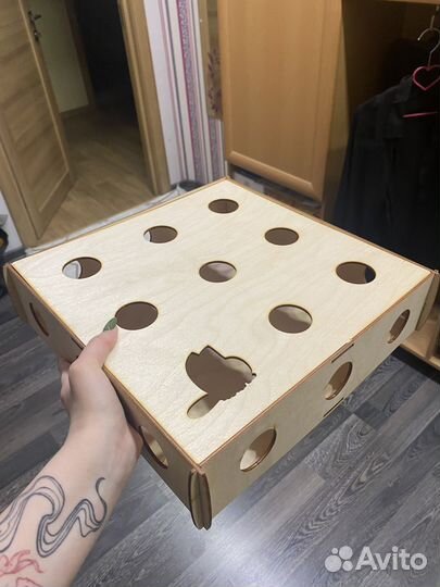 Когтеточка столбик и игрушка для котов