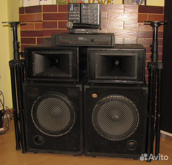 Колонки CF 1100W Усилитель Микшер Микрофон Треноги