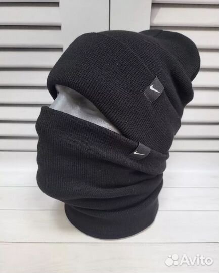 Мужская шапка+снуд