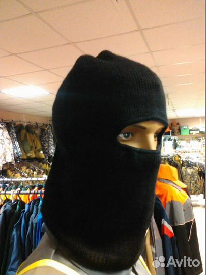Балаклава вязаная черная