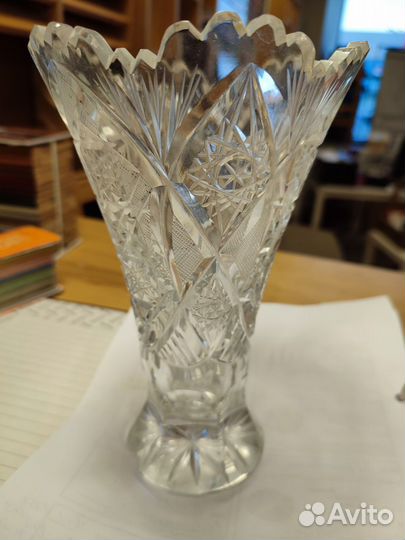 Ваза Чехия 60х годов 22см Хрусталь из коллекции