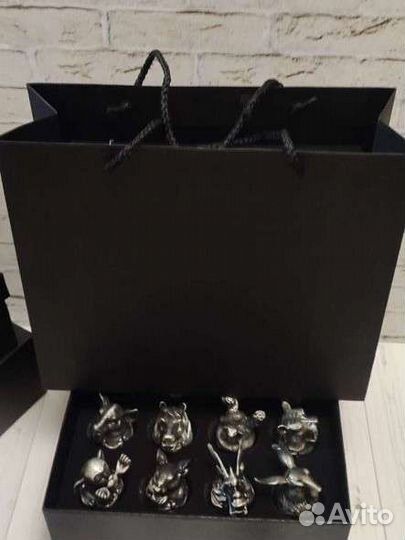 Подарочный набор рюмки-перевёртыши 12 зверушек