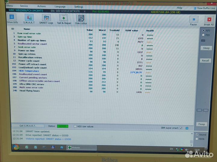 Жесткий диск wd blue 250gb