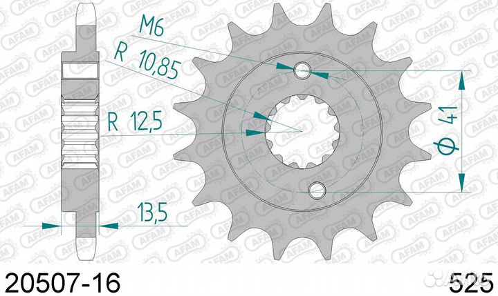 Звезда передняя afam 20507-16 (JTF296.16)