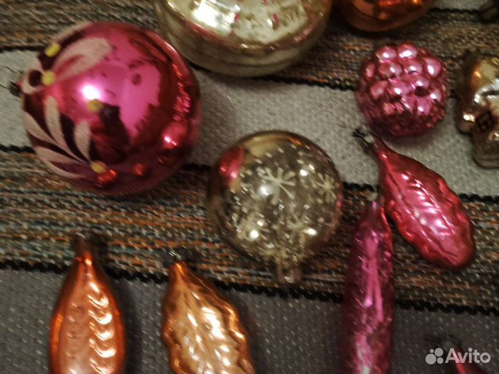 Елочные игрушки СССР стекло